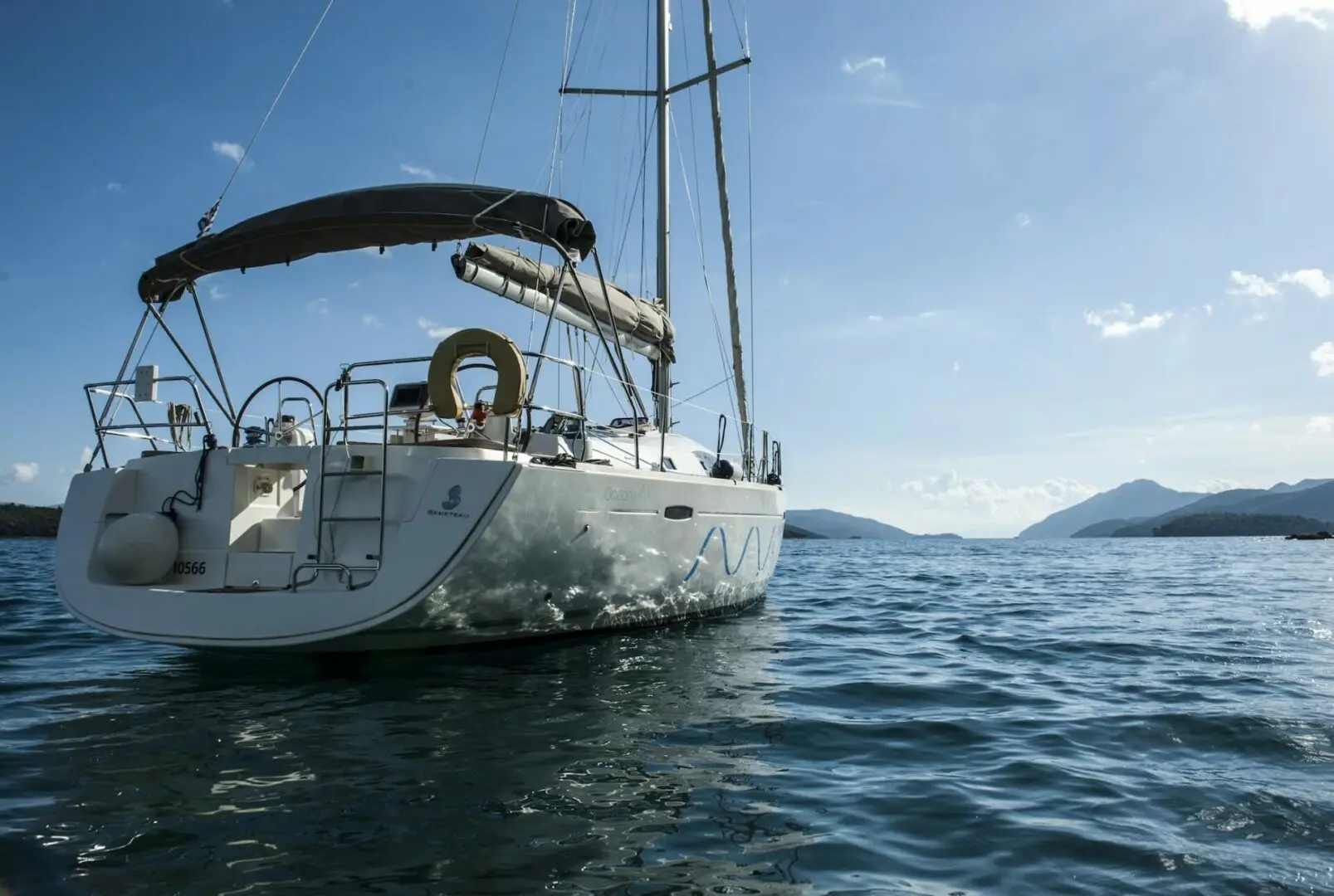 The Oasis yacht under sail in the Ionian