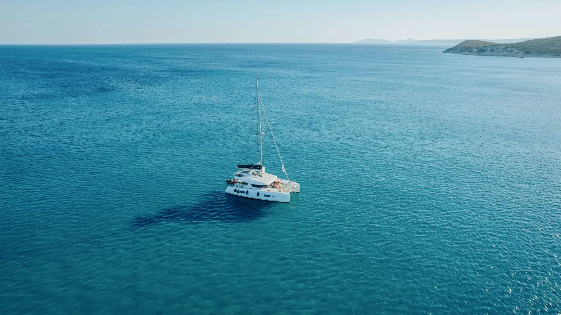 Yacht sailing the Ionian with a professional skipper at the helm