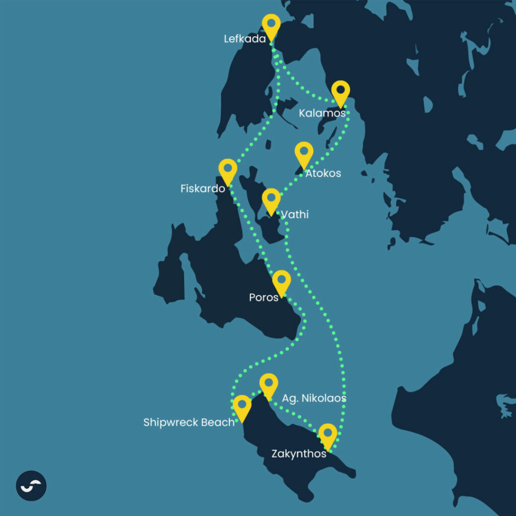 Route 3 1 - Oasis Sailing Lefkada to Zakynthos sailing